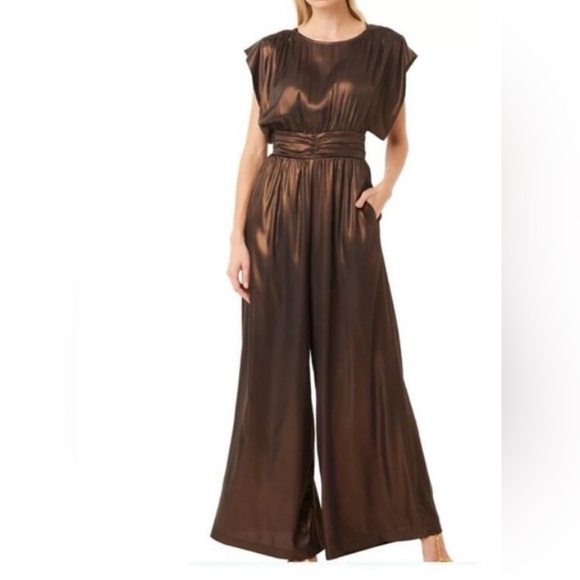 Misa Los Angeles Pants - MISA Los Angelas Sophia Jumpsuit in Burnished Bronze